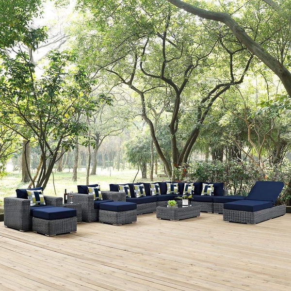 Modway Summon 12 Piece Outdoor Patio Sunbrella Sectional Set | Outdoor Sofas, Loveseats & Sectionals | Modishstore