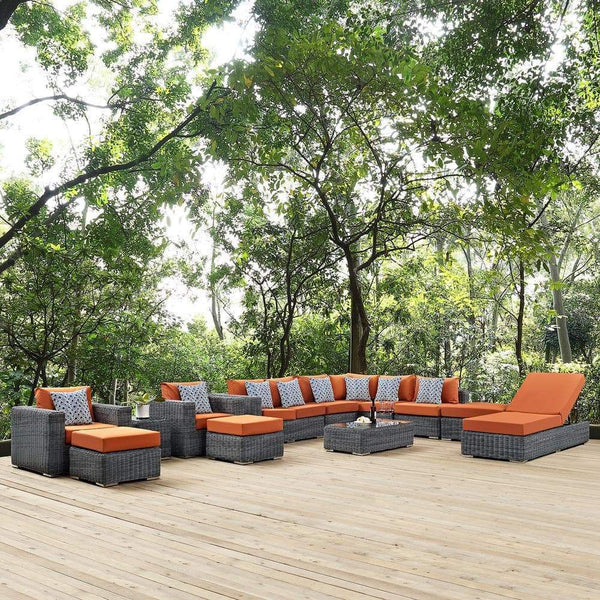Modway Summon 12 Piece Outdoor Patio Sunbrella Sectional Set | Outdoor Sofas, Loveseats & Sectionals | Modishstore-18