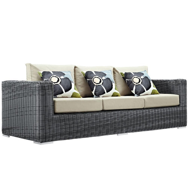 Modway Summon 3 Piece Outdoor Patio Sunbrella Sectional Set - EEI-2397 | Outdoor Sofas, Loveseats & Sectionals | Modishstore-12