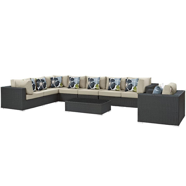 Modway Sojourn 7 Piece Outdoor Patio Sunbrella Sectional Set - EEI-2399 | Outdoor Sofas, Loveseats & Sectionals | Modishstore-15