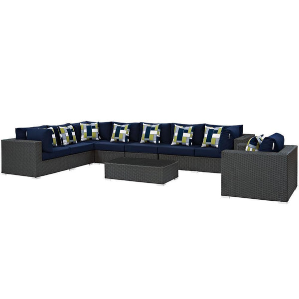 Modway Sojourn 7 Piece Outdoor Patio Sunbrella Sectional Set - EEI-2399 | Outdoor Sofas, Loveseats & Sectionals | Modishstore-3