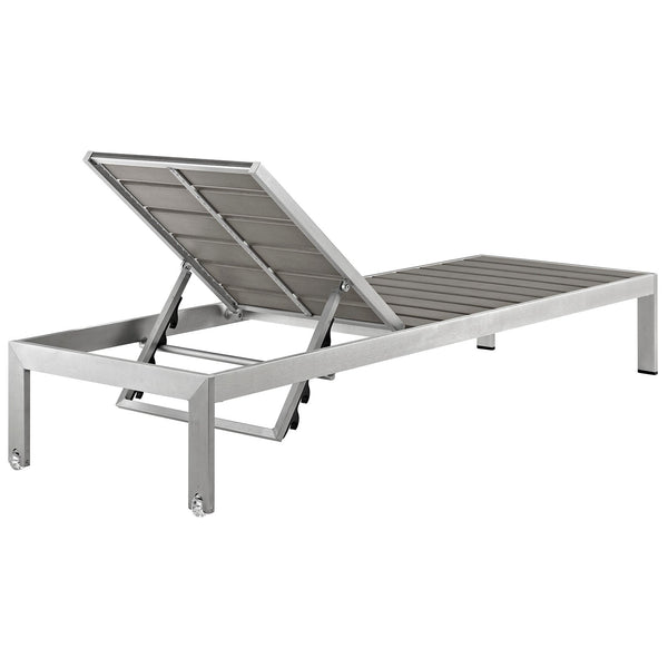 Modway Shore 2 Piece Outdoor Patio Aluminum Set - Silver Gray | Outdoor Recliners & Lounge Chairs | Modishstore-4