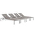 Modway Shore Set of 4 Outdoor Patio Aluminum Chaise - EEI-2473 | Outdoor Recliners & Lounge Chairs | Modishstore-16