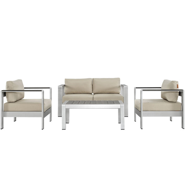 Modway EEI-2567 Shore 4 Piece Outdoor Patio Aluminum Sectional Sofa Set | Outdoor Sofas, Loveseats & Sectionals | Modishstore-20