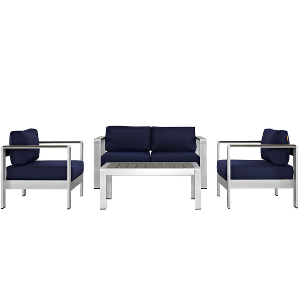 Modway EEI-2567 Shore 4 Piece Outdoor Patio Aluminum Sectional Sofa Set | Outdoor Sofas, Loveseats & Sectionals | Modishstore-18