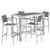 Modway EEI-2588 Shore 5 Piece Outdoor Patio Aluminum Dining Set - Silver Gray | Dining Sets | Modishstore-2