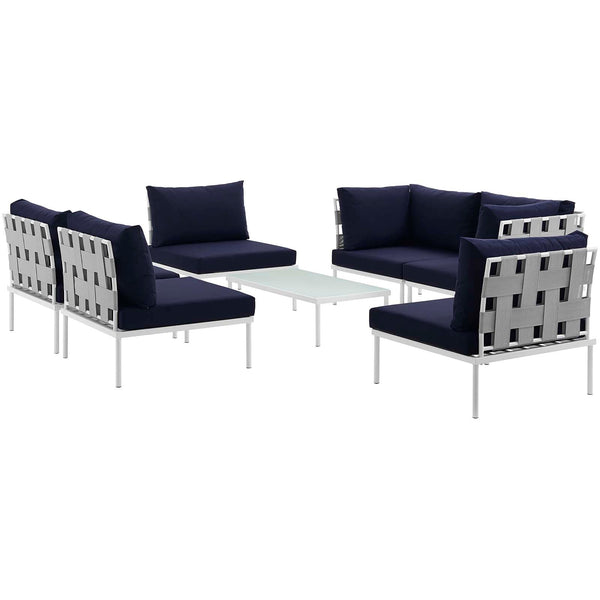 Modway Harmony 7 Piece Outdoor Patio Aluminum Sectional Sofa Set - EEI-2617 | Outdoor Sofas, Loveseats & Sectionals | Modishstore-16