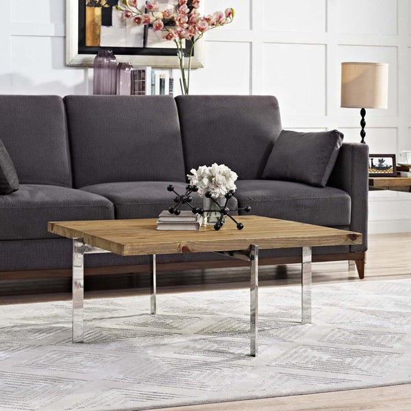 Modway Diverge Wood Coffee Table - Brown | Coffee Tables | Modishstore