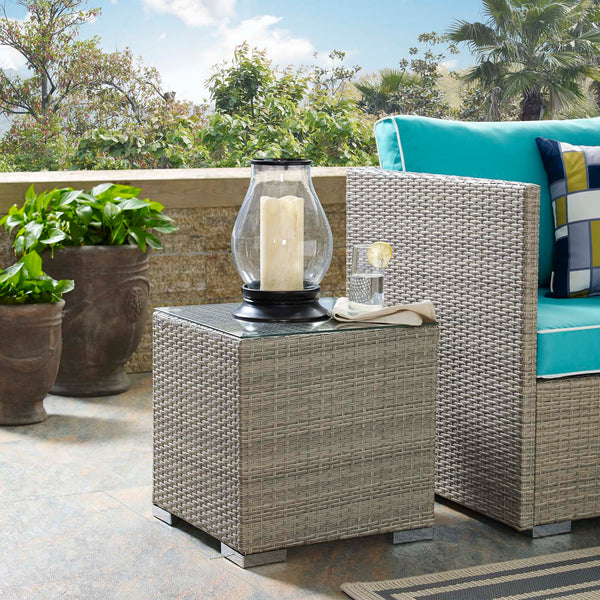 Modway Repose Outdoor Patio Side Table In Light Gray | Side Tables | Modishstore