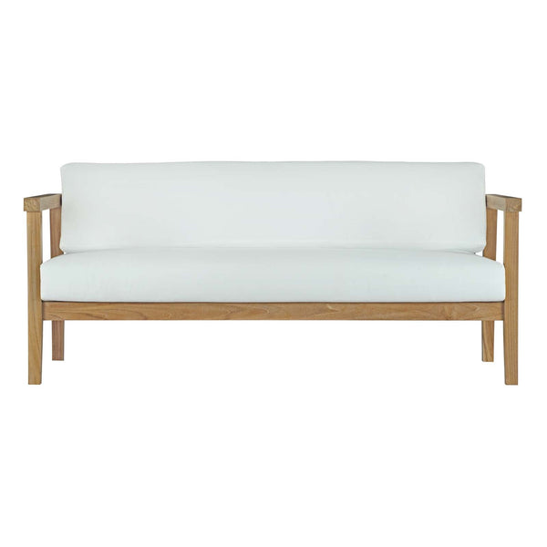 Modway Bayport Outdoor Patio Teak Loveseat - Natural White | Outdoor Sofas, Loveseats & Sectionals | Modishstore-4