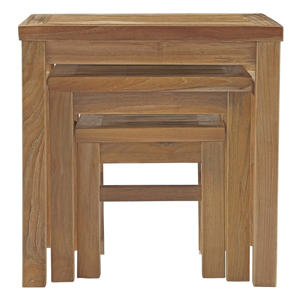 Modway Marina Outdoor Patio Teak Nesting Table | Nesting Tables | Modishstore-5