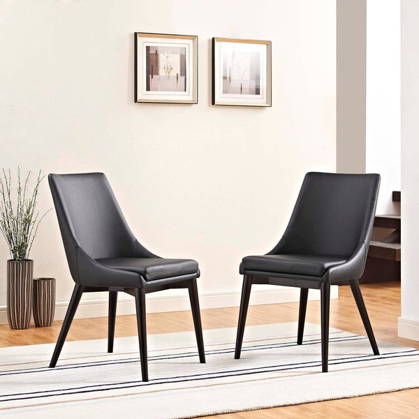 Modway Viscount Set of 2 Vinyl Dining Side Chair