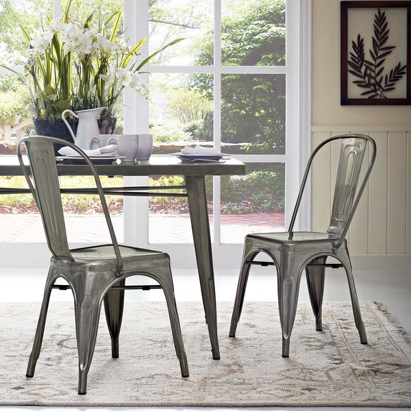 Modway Promenade Set of 2 Dining Side Chair - Gunmetal