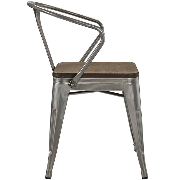 Modway Promenade Set of 2 Bamboo Dining Chair - Gunmetal