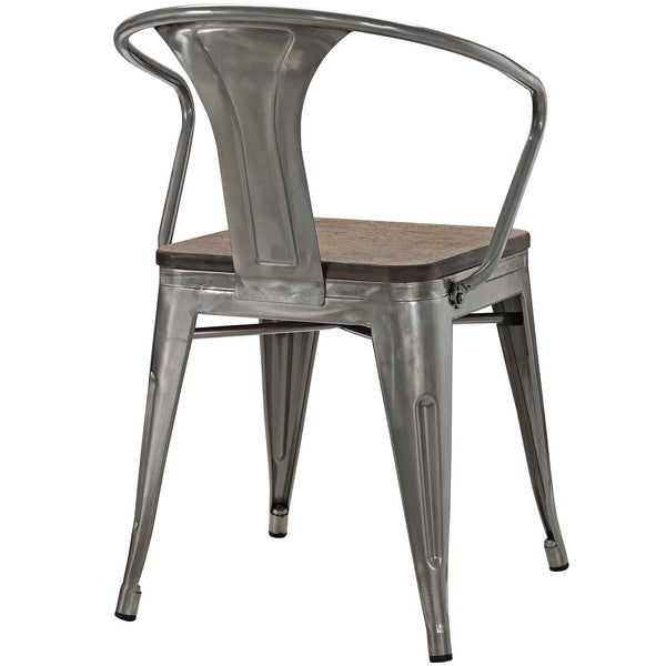 Modway Promenade Set of 2 Bamboo Dining Chair - Gunmetal