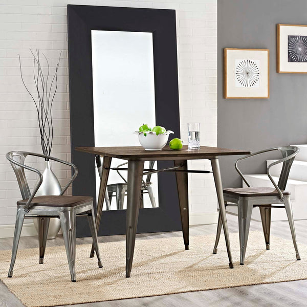 Modway Promenade Set of 2 Bamboo Dining Chair - Gunmetal | Dining Chairs | Modishstore