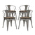 Modway Promenade Set of 4 Bamboo Dining Chair - Gunmetal