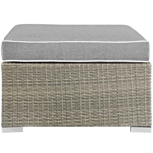 Modway Repose Sunbrella?? Fabric Outdoor Patio Ottoman In Light Gray Beige | Ottomans | Modishstore-10