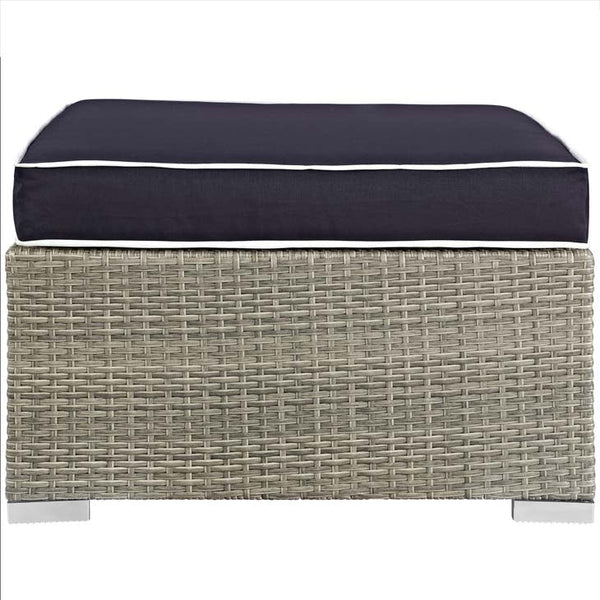 Modway Repose Sunbrella?? Fabric Outdoor Patio Ottoman In Light Gray Beige | Ottomans | Modishstore-7