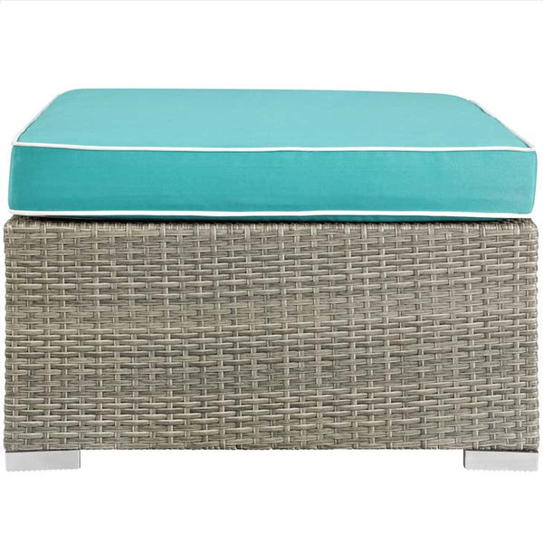 Modway Repose Sunbrella?? Fabric Outdoor Patio Ottoman In Light Gray Beige | Ottomans | Modishstore-12