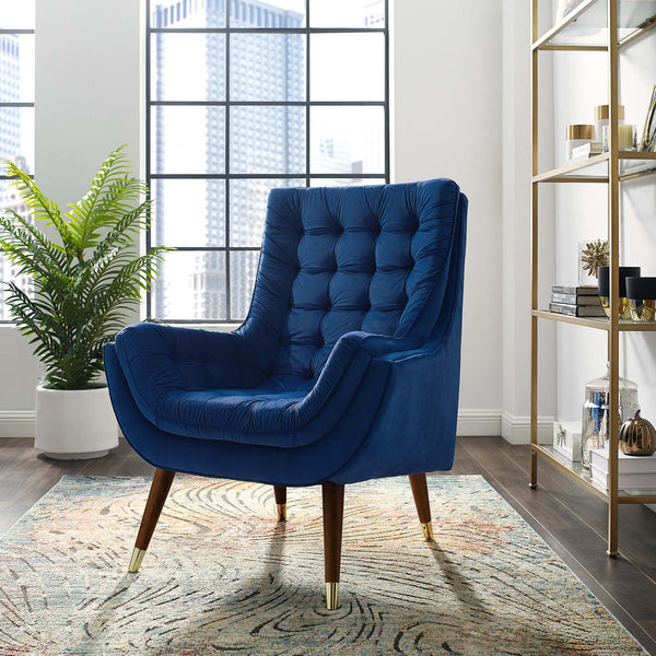 Modway Suggest Button Tufted Upholstered Velvet Lounge Chair | Lounge Chairs | Modishstore-42