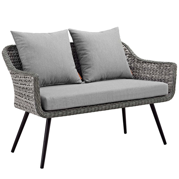 Modway Endeavor Outdoor Patio Wicker Rattan Loveseat Gray | Outdoor Sofas, Loveseats & Sectionals | Modishstore-2