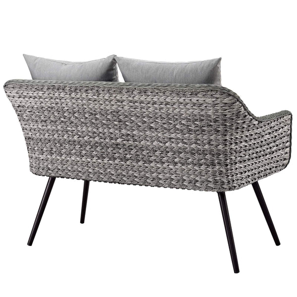 Modway Endeavor Outdoor Patio Wicker Rattan Loveseat Gray | Outdoor Sofas, Loveseats & Sectionals | Modishstore-5