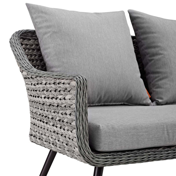 Modway Endeavor Outdoor Patio Wicker Rattan Loveseat Gray | Outdoor Sofas, Loveseats & Sectionals | Modishstore-6