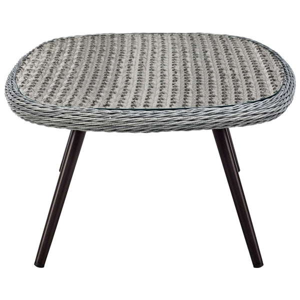 Modway Endeavor Outdoor Patio Wicker Rattan Coffee Table Gray | Coffee Tables | Modishstore-3