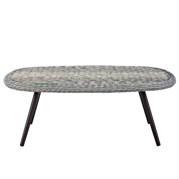 Modway Endeavor Outdoor Patio Wicker Rattan Coffee Table Gray | Coffee Tables | Modishstore-4