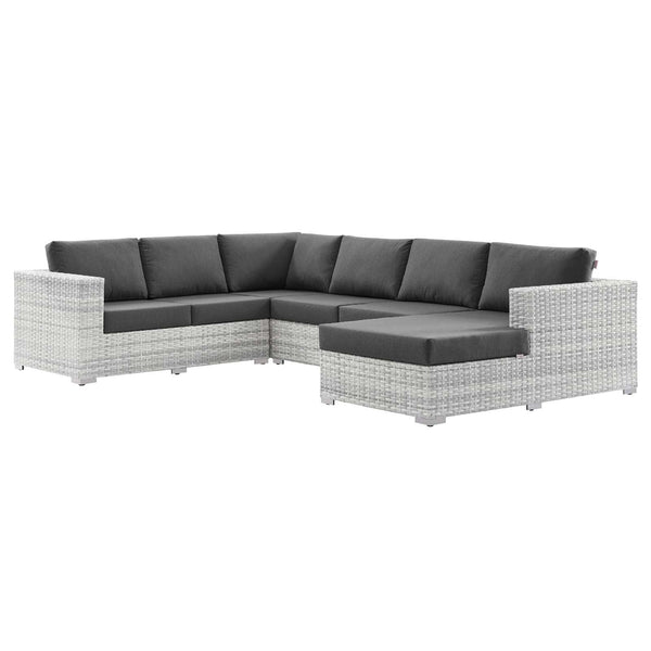 Modway Convene 5-Piece Outdoor Patio Sectional Set | Outdoor Sofas, Loveseats & Sectionals | Modishstore-2