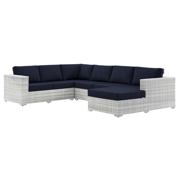 Modway Convene 5-Piece Outdoor Patio Sectional Set | Outdoor Sofas, Loveseats & Sectionals | Modishstore-15