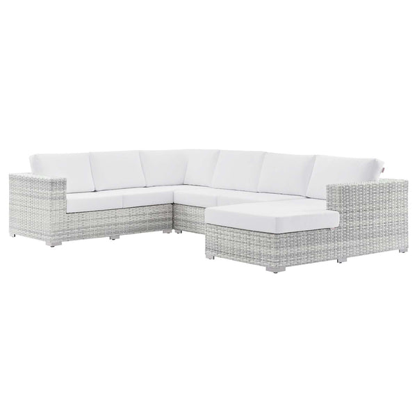 Modway Convene 5-Piece Outdoor Patio Sectional Set | Outdoor Sofas, Loveseats & Sectionals | Modishstore-18