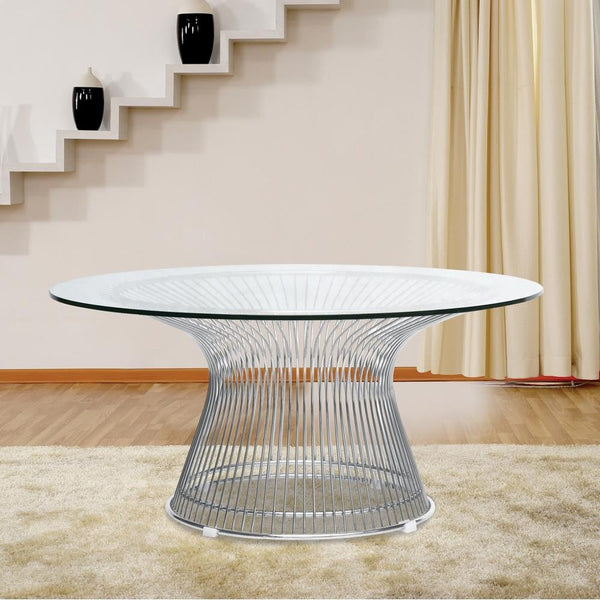 Fine Mod Imports Wire Side Table - Silver | Side Tables | Modishstore