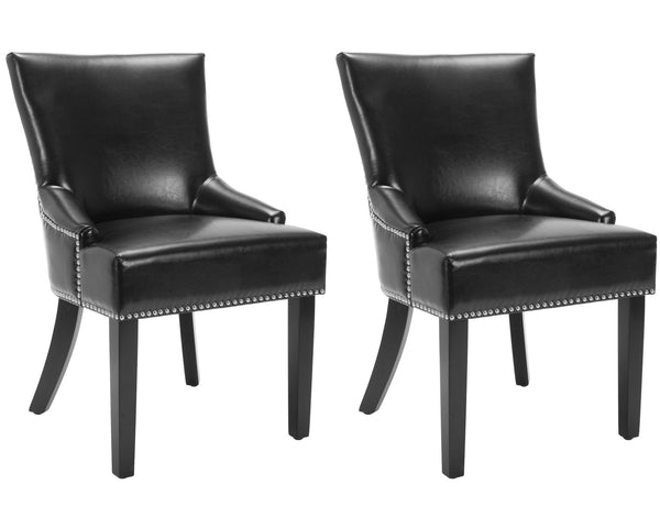 Safavieh Lotus Kd Side Chair Silver Nail Heads - Set Of 2 | Dining Chairs | Modishstore - 3