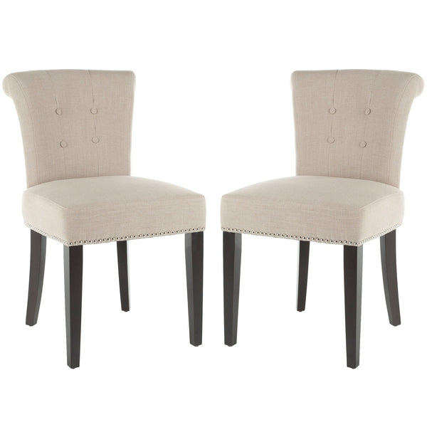 Safavieh Sinclaire Kd Side Chairs Silver Nail Heads - Set Of 2 | Dining Chairs | Modishstore