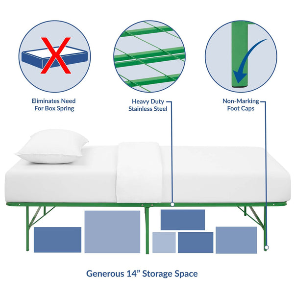 Modway Horizon Twin Stainless Steel Bed Frame | Beds | Modishstore-23