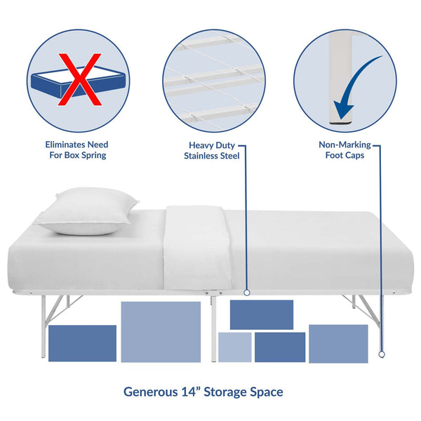 Modway Horizon Twin Stainless Steel Bed Frame | Beds | Modishstore-27