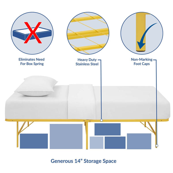 Modway Horizon Twin Stainless Steel Bed Frame | Beds | Modishstore-28