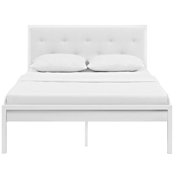 Modway Lottie Queen Vinyl Bed - White White | Beds | Modishstore-5