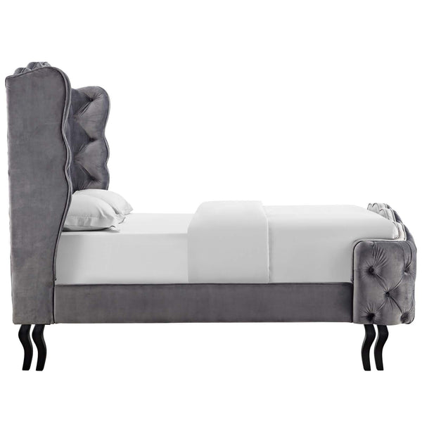 Modway Violette Queen Tufted Wingback Performance Velvet Platform Bed | Beds | Modishstore-4