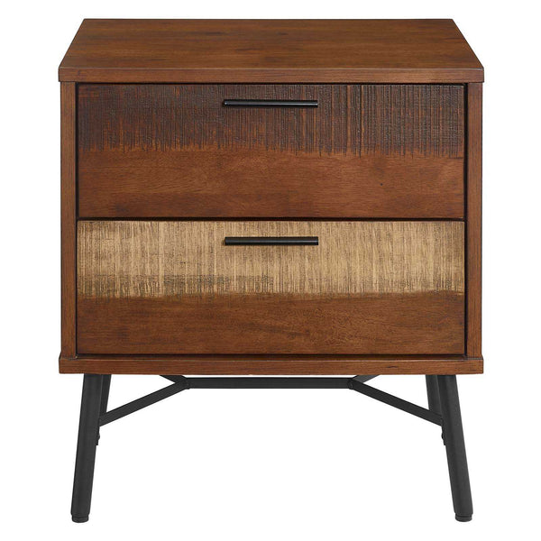 Modway Arwen Rustic Wood Nightstand Walnut | Nightstands | Modishstore-4