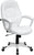 Flash Furniture QD-5058M-WHITE-GG Mid-Back White Leather Executive Swivel Office Chair With Synchro-Tilt Mechanism | Office Chairs | Modishstore