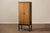 baxton studio marya mid century modern dark brown and walnut two tone solid rubberwood mdf veneered wine cabinet | Modish Furniture Store-3