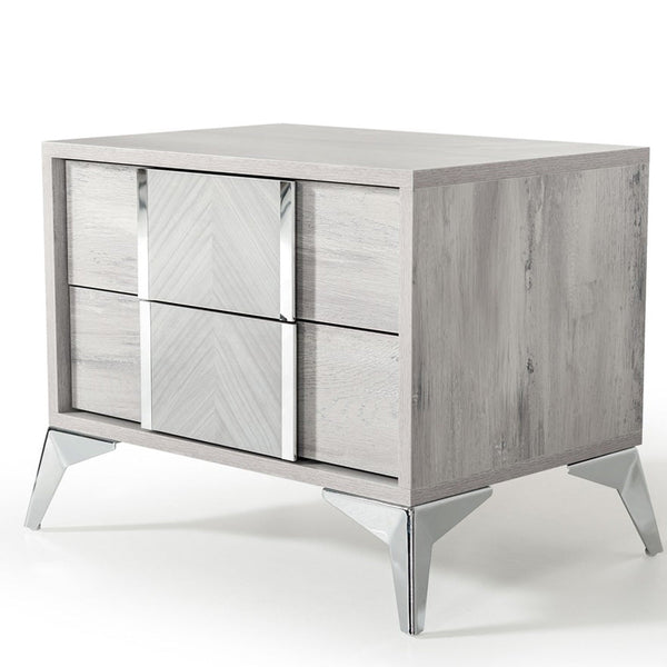 Vig Furniture Nova Domus Alexa Italian Modern Grey Nightstand | Modishstore | Nightstands-2