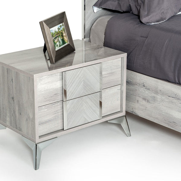 Vig Furniture Nova Domus Alexa Italian Modern Grey Nightstand | Modishstore | Nightstands