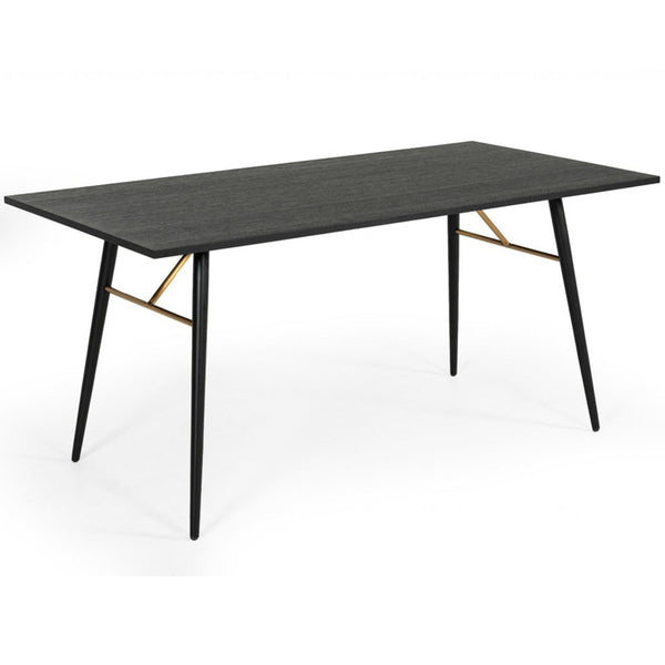 Vig Furniture Modrest Billy Modern Black Oak & Gold Dining Table | Modishstore | Dining Tables-2