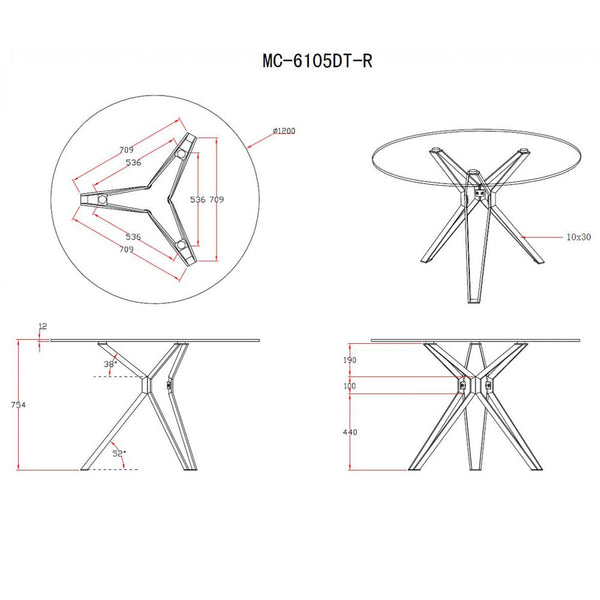 Vig Furniture Modrest Soiree Modern Glass Round Dining Table | Modishstore | Dining Tables-8