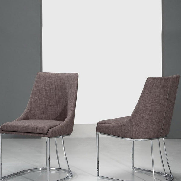 Vig Furniture Itasca - Modern Grey Fabric Dining Chair (Set of 2) | Modishstore | Dining Chairs