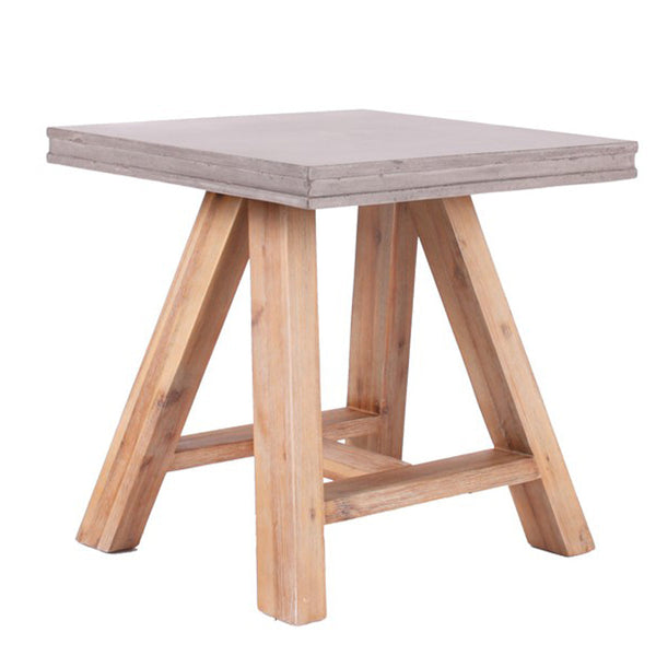 Vig Furniture Modrest Civic Modern Concrete & Acacia End Table | Modishstore | End Tables-3